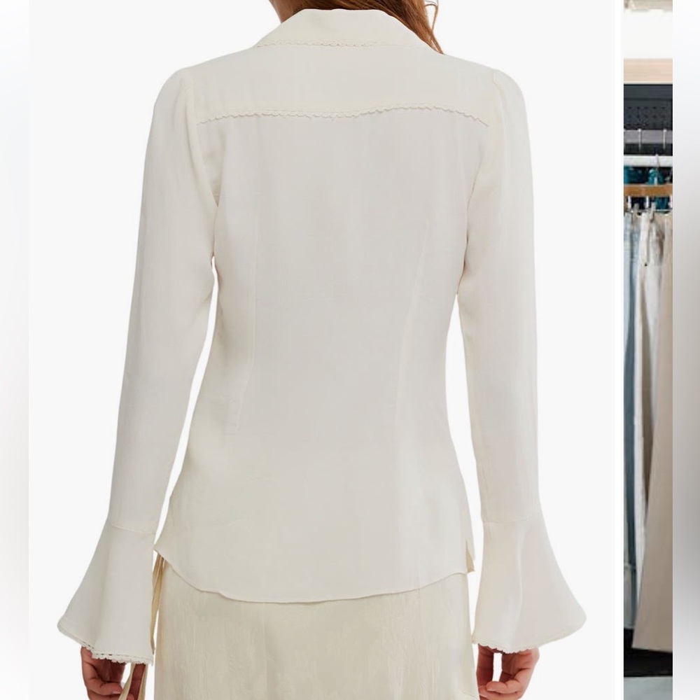 Free people cream melrose blouse button down small - Picture 2 of 7